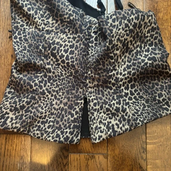 BNWOT Zara Cheetah Bustier Cropped Tank Top - Picture 5 of 6